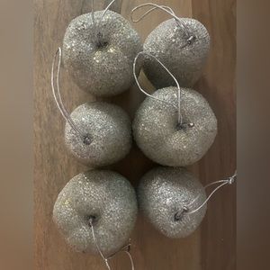 Silver Beaded fruit ornaments